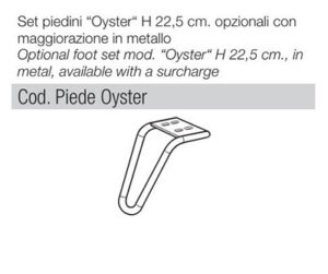 “OYSTER” H 22,5 cm nero