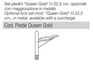 “QUEEN” H 22,5 cm nero e oro